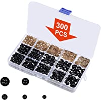 Ojos de Seguridad- 150 Piezas Ojos de Muñecas Pequeños Ojos de Manualidades de 6 mm-8 mm-9 mm-10 mm-12 mm con Arandelas…